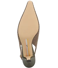 Sam Edelman Bianka Plaid Fabric Pointed Toe Slingback Pumps