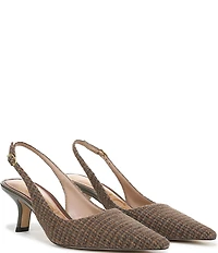 Sam Edelman Bianka Plaid Fabric Pointed Toe Slingback Pumps