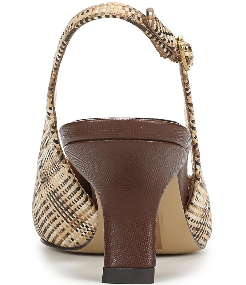 Sam Edelman Bianka Plaid Woven Raffia Snip Toe Slingback Pumps