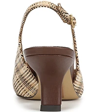 Sam Edelman Bianka Plaid Woven Raffia Snip Toe Slingback Pumps