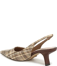 Sam Edelman Bianka Plaid Woven Raffia Snip Toe Slingback Pumps