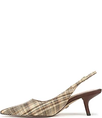 Sam Edelman Bianka Plaid Woven Raffia Snip Toe Slingback Pumps