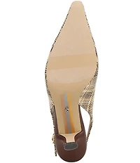 Sam Edelman Bianka Plaid Woven Raffia Snip Toe Slingback Pumps