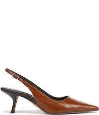 Sam Edelman Bianka Polished Eel Embossed Leather Pointed Toe Slingback Pumps