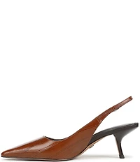 Sam Edelman Bianka Polished Eel Embossed Leather Pointed Toe Slingback Pumps