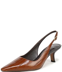 Sam Edelman Bianka Polished Eel Embossed Leather Pointed Toe Slingback Pumps
