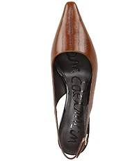 Sam Edelman Bianka Polished Eel Embossed Leather Pointed Toe Slingback Pumps
