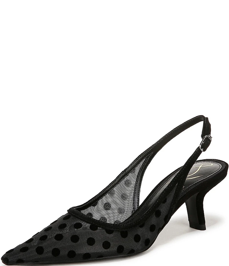 Sam Edelman Bianka Polka Dot Mesh Slingback Pumps