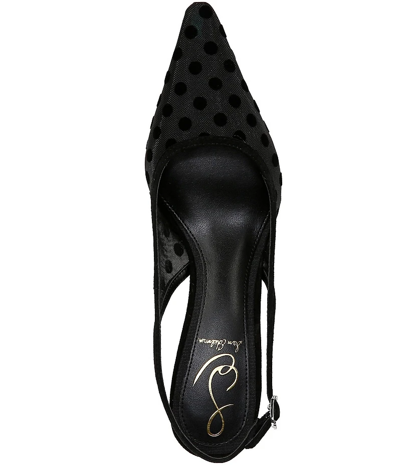 Sam Edelman Bianka Polka Dot Mesh Slingback Pumps