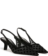 Sam Edelman Bianka Polka Dot Mesh Slingback Pumps