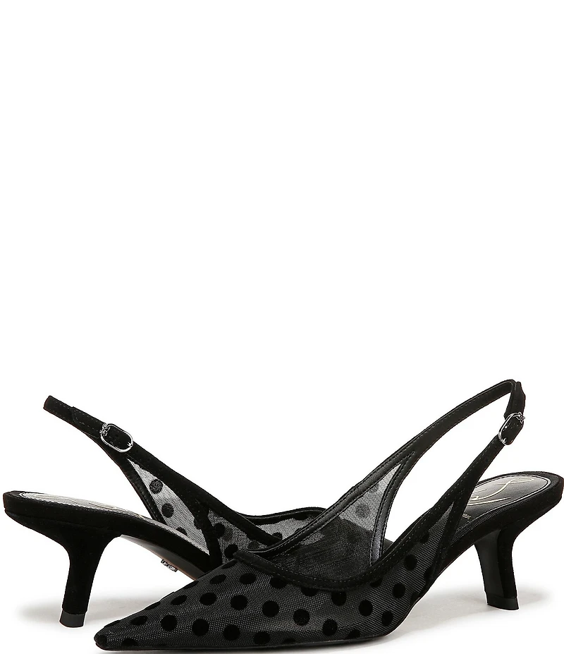 Sam Edelman Bianka Polka Dot Mesh Slingback Pumps
