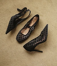 Sam Edelman Bianka Polka Dot Mesh Slingback Pumps