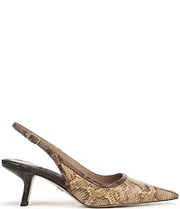 Sam Edelman Bianka Python Print Leather Pointed Toe Slingback Pumps