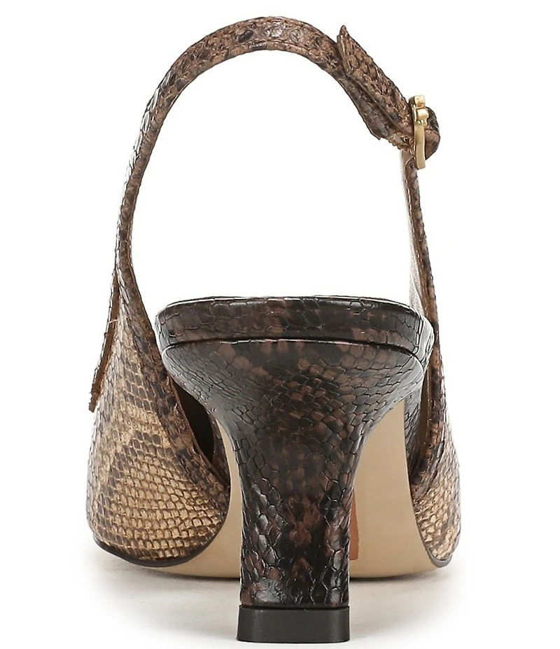 Sam Edelman Bianka Python Print Leather Pointed Toe Slingback Pumps