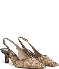Sam Edelman Bianka Python Print Leather Pointed Toe Slingback Pumps