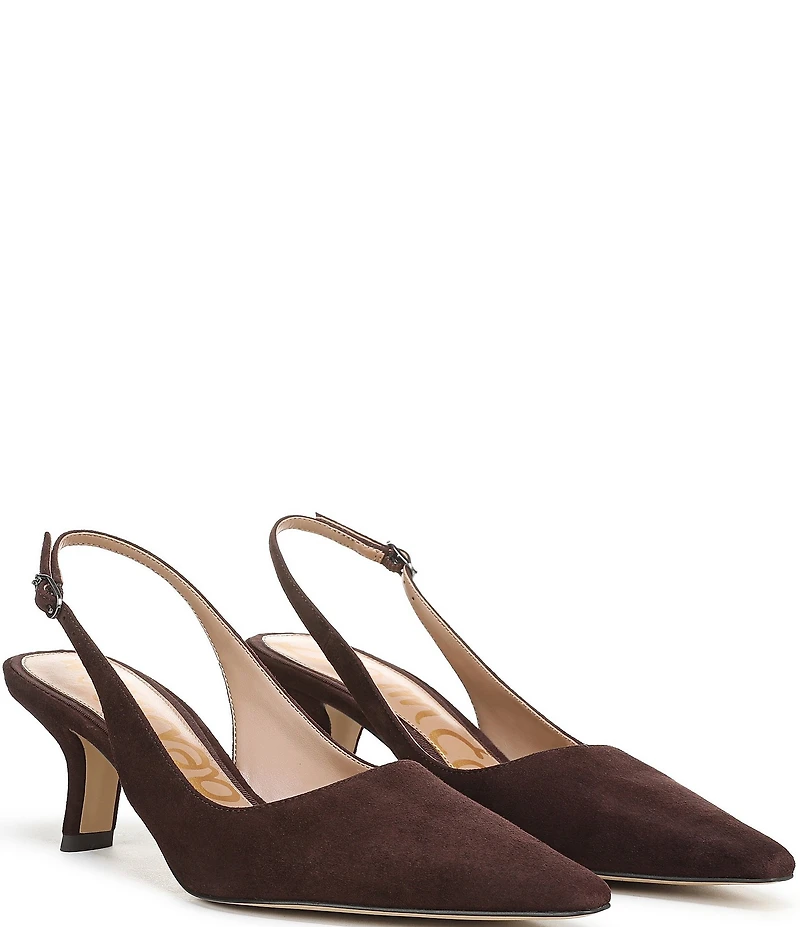 Sam Edelman Bianka Suede Pointed Toe Slingback Pumps