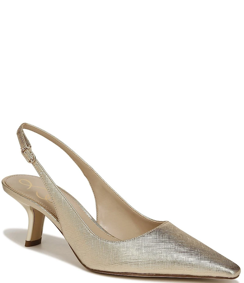Sam Edelman Bianka Embossed Metallic Pointed Toe Slingback Pumps
