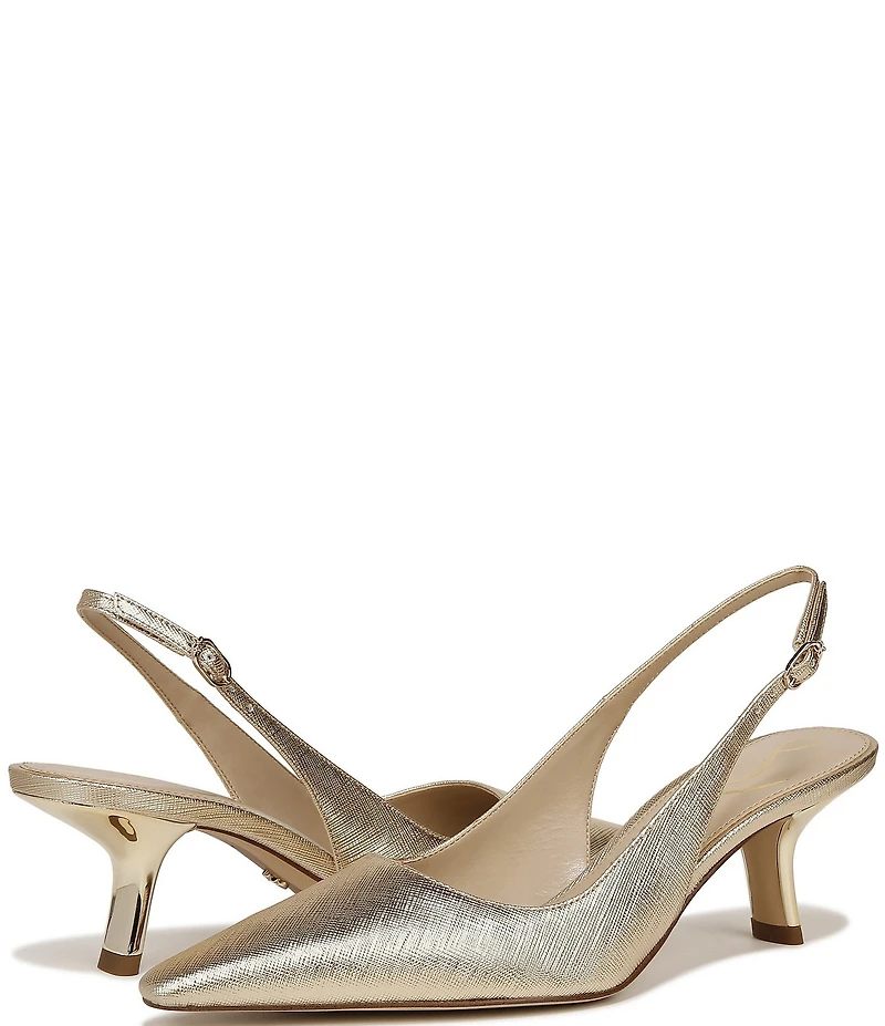 Sam Edelman Bianka Embossed Metallic Pointed Toe Slingback Pumps