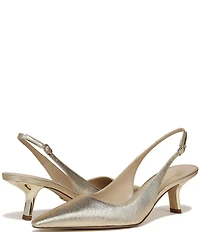 Sam Edelman Bianka Embossed Metallic Pointed Toe Slingback Pumps