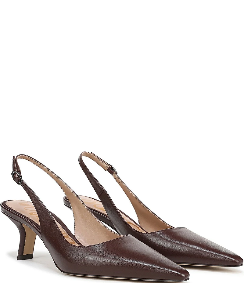 Sam Edelman Bianka Leather Pointed Toe Slingback Pumps