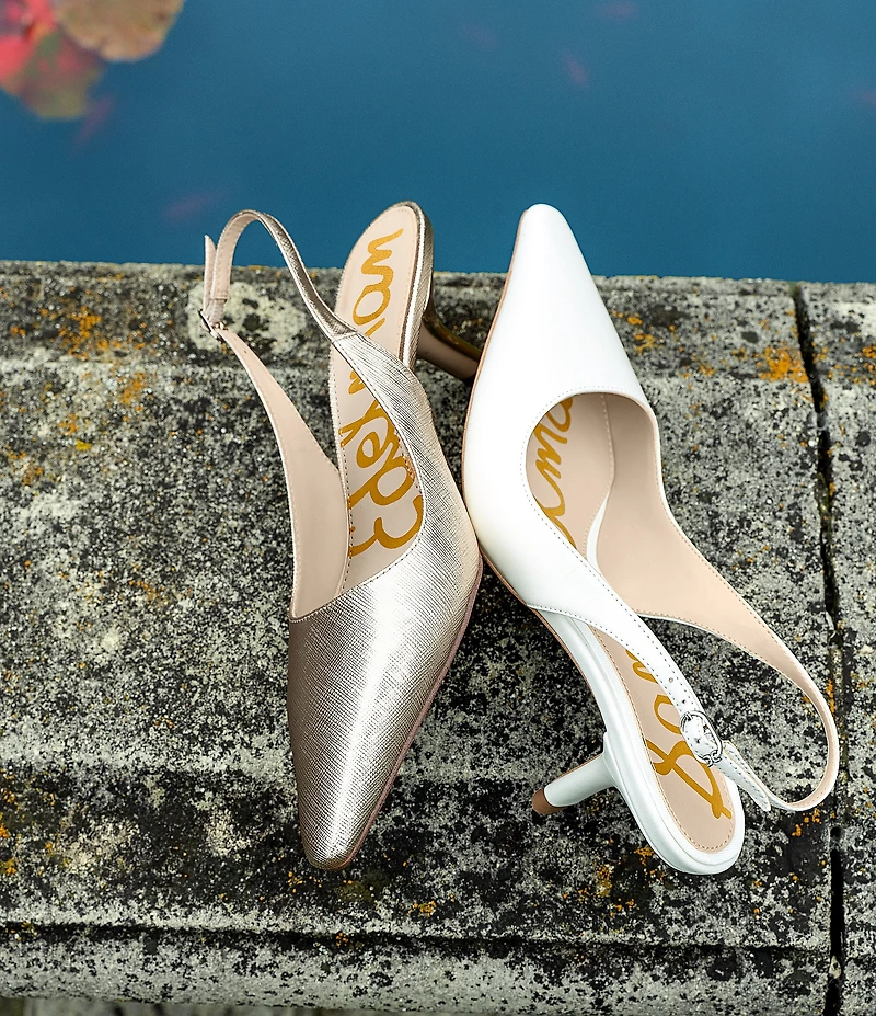 Sam Edelman Bianka Leather Pointed Toe Slingback Pumps