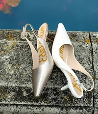 Sam Edelman Bianka Leather Pointed Toe Slingback Pumps