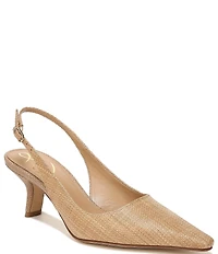 Sam Edelman Bianka Raffia Pointed Toe Slingback Pumps