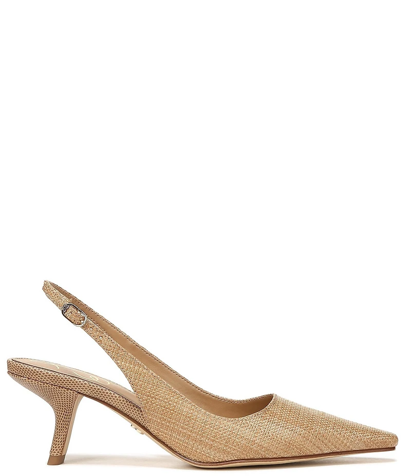 Sam Edelman Bianka Raffia Pointed Toe Slingback Pumps