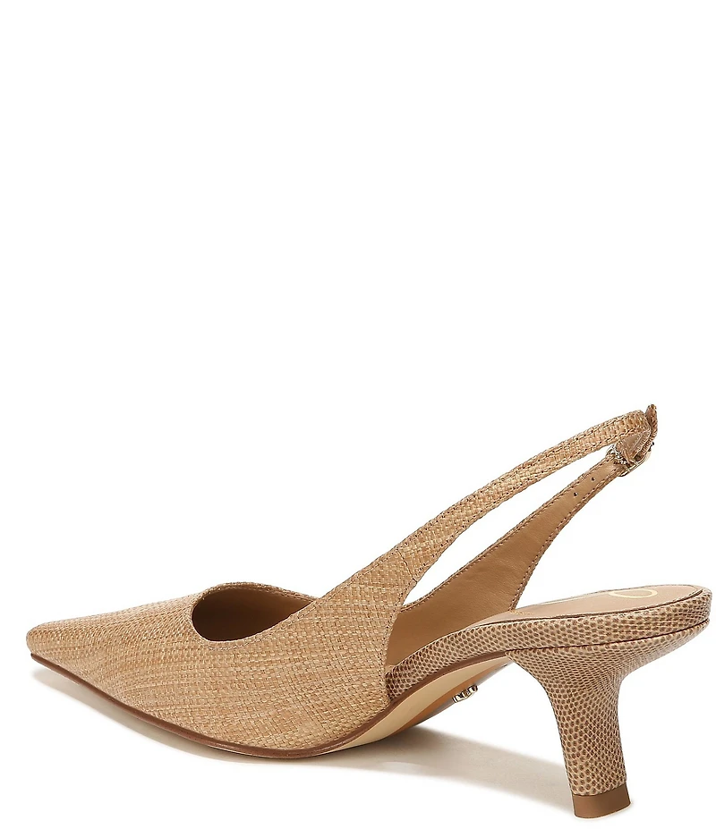 Sam Edelman Bianka Raffia Pointed Toe Slingback Pumps