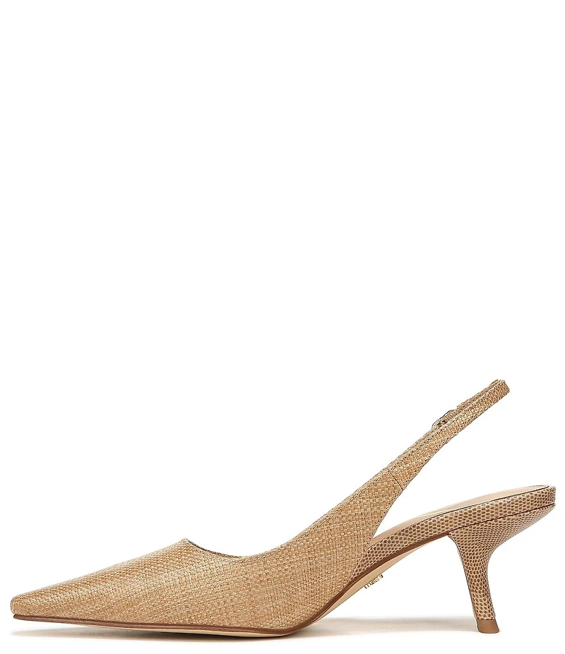 Sam Edelman Bianka Raffia Pointed Toe Slingback Pumps