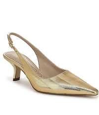 Sam Edelman Bianka Striped Metallic Leather Pointed Toe Slingback Pumps
