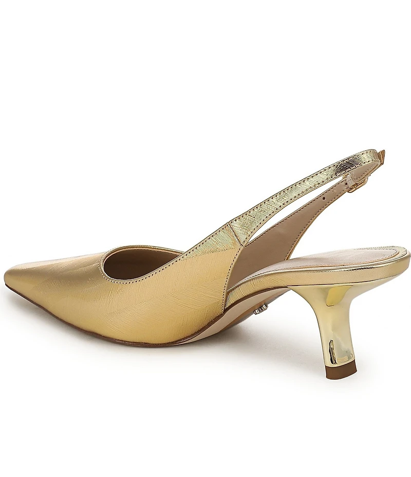Sam Edelman Bianka Striped Metallic Leather Pointed Toe Slingback Pumps