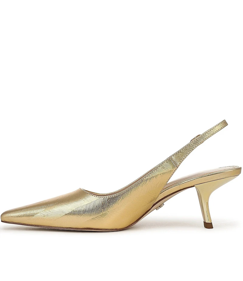 Sam Edelman Bianka Striped Metallic Leather Pointed Toe Slingback Pumps