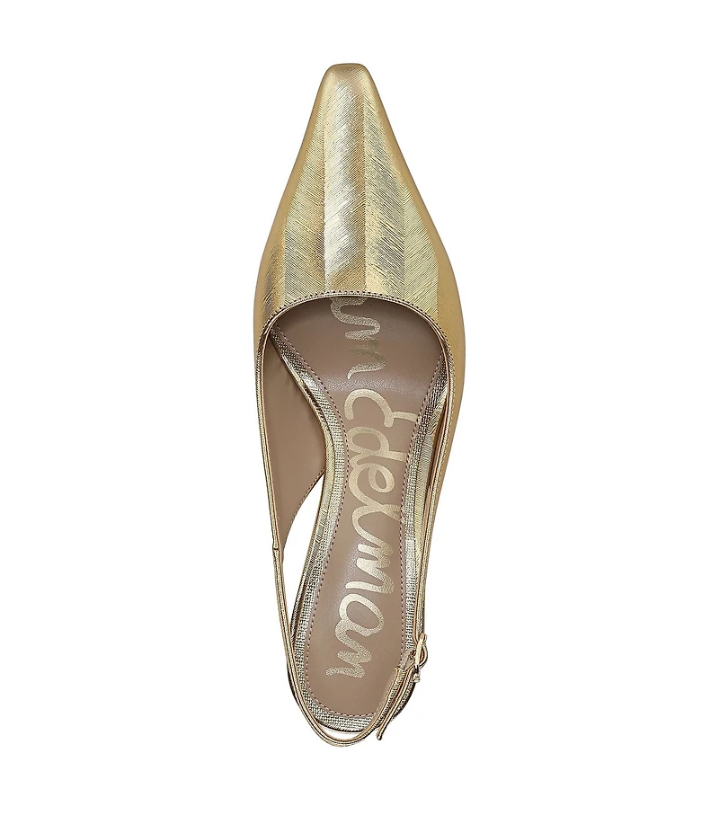 Sam Edelman Bianka Striped Metallic Leather Pointed Toe Slingback Pumps