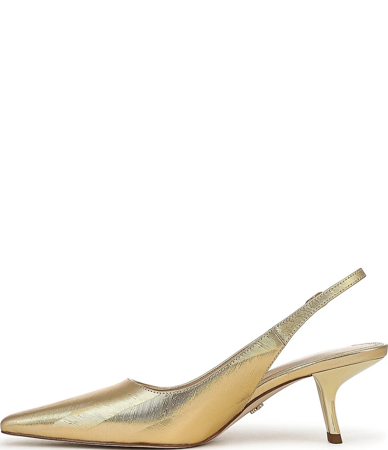 Sam Edelman Bianka Striped Metallic Leather Pointed Toe Slingback Pumps