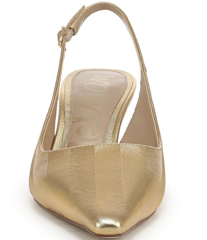 Sam Edelman Bianka Striped Metallic Leather Pointed Toe Slingback Pumps