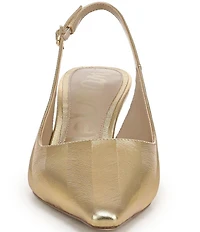 Sam Edelman Bianka Striped Metallic Leather Pointed Toe Slingback Pumps