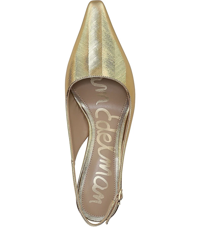 Sam Edelman Bianka Striped Metallic Leather Pointed Toe Slingback Pumps