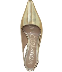 Sam Edelman Bianka Striped Metallic Leather Pointed Toe Slingback Pumps