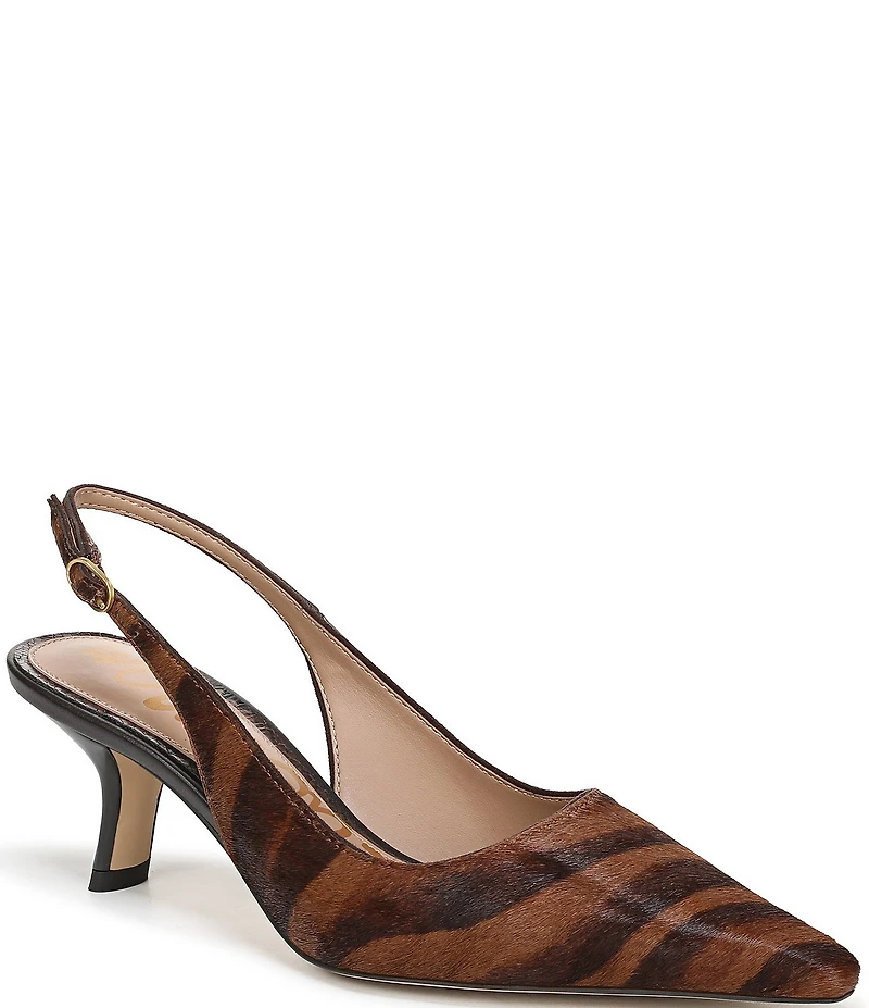Sam Edelman Bianka Tiger Print Calf Hair Slingback Pumps