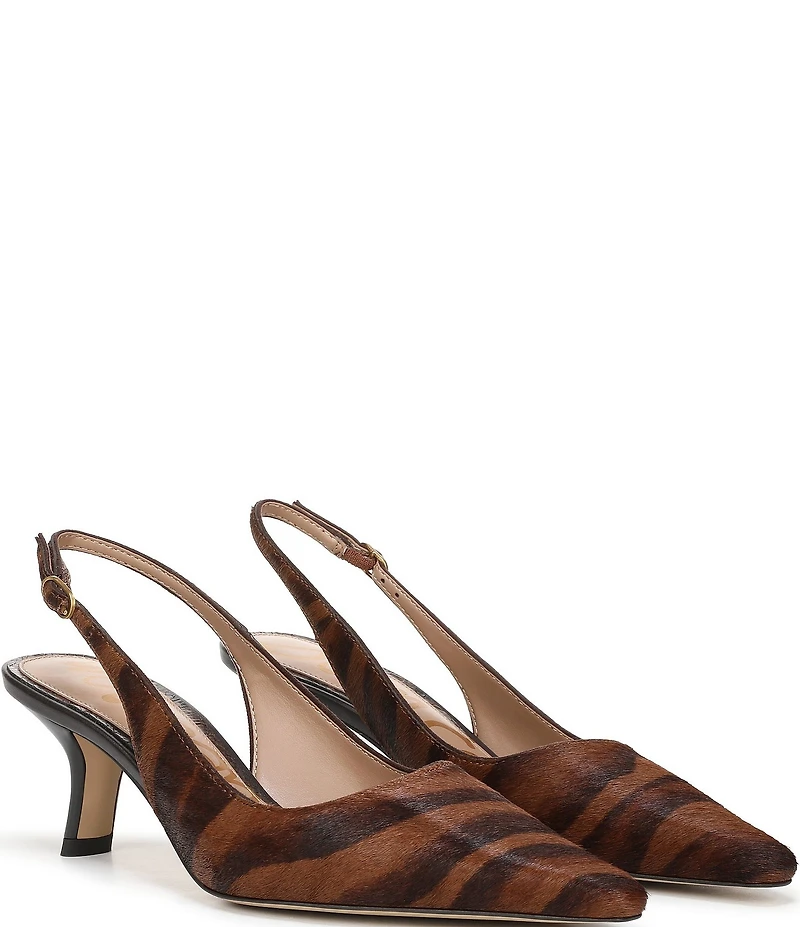 Sam Edelman Bianka Tiger Print Calf Hair Slingback Pumps