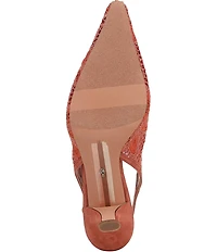 Sam Edelman Bianka Woven Floral Lace Snip Toe Slingback Pumps