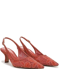 Sam Edelman Bianka Woven Floral Lace Snip Toe Slingback Pumps