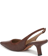 Sam Edelman Bianka Woven Raffia and Suede Pointed Toe Slingback Pumps