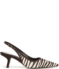 Sam Edelman Bianka Zebra Print Calf Hair Pointed Toe Slingback Pumps