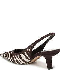 Sam Edelman Bianka Zebra Print Calf Hair Pointed Toe Slingback Pumps