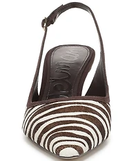 Sam Edelman Bianka Zebra Print Calf Hair Pointed Toe Slingback Pumps