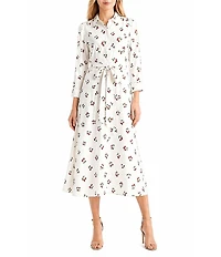 Sam Edelman Cherry Icon Printed Shirt Midi Dress
