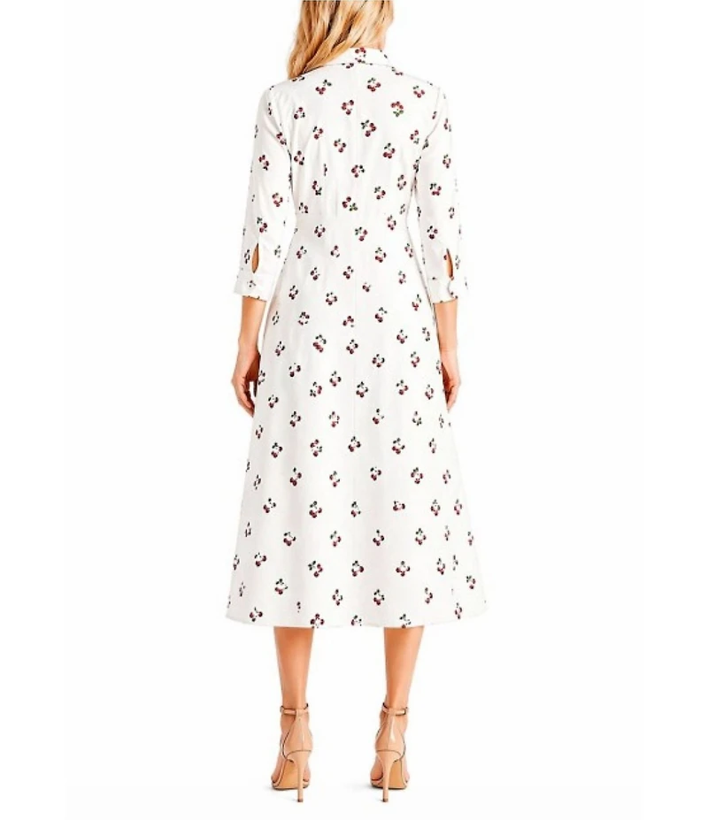 Sam Edelman Cherry Icon Printed Shirt Midi Dress