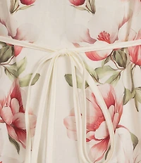 Sam Edelman Chiffon Floral Print Mock Neck Long Sleeve A-Line Mini Dress